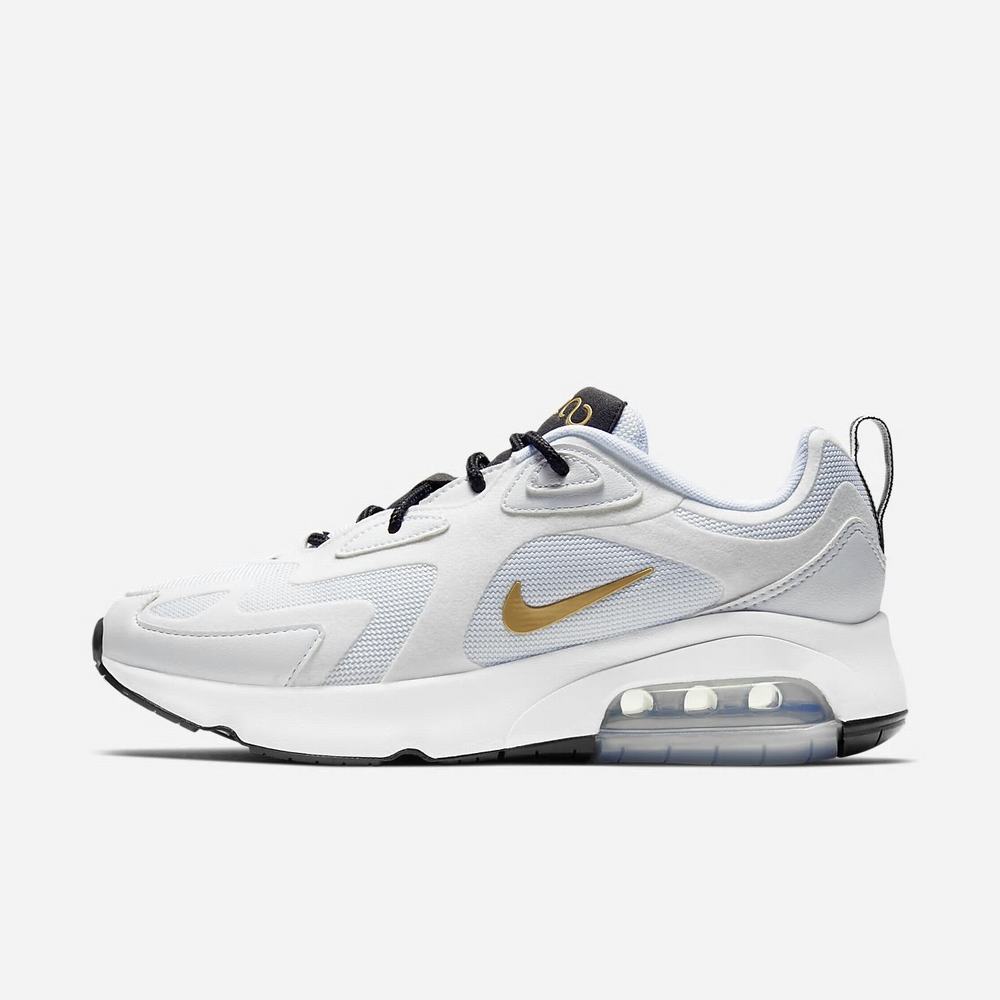 Sneakers Nike Air Max 200 Blanche 3982-067 White/Black/Metallic Silver/Metallic Gold Femme | KRP-32250660